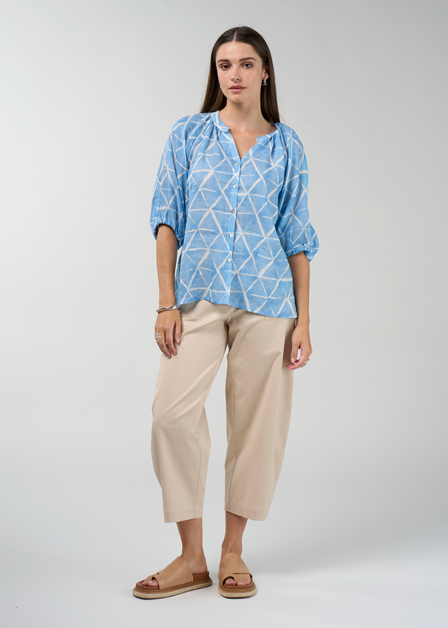 Madly Sweetly Prism Blouse - Sky Blue Multi