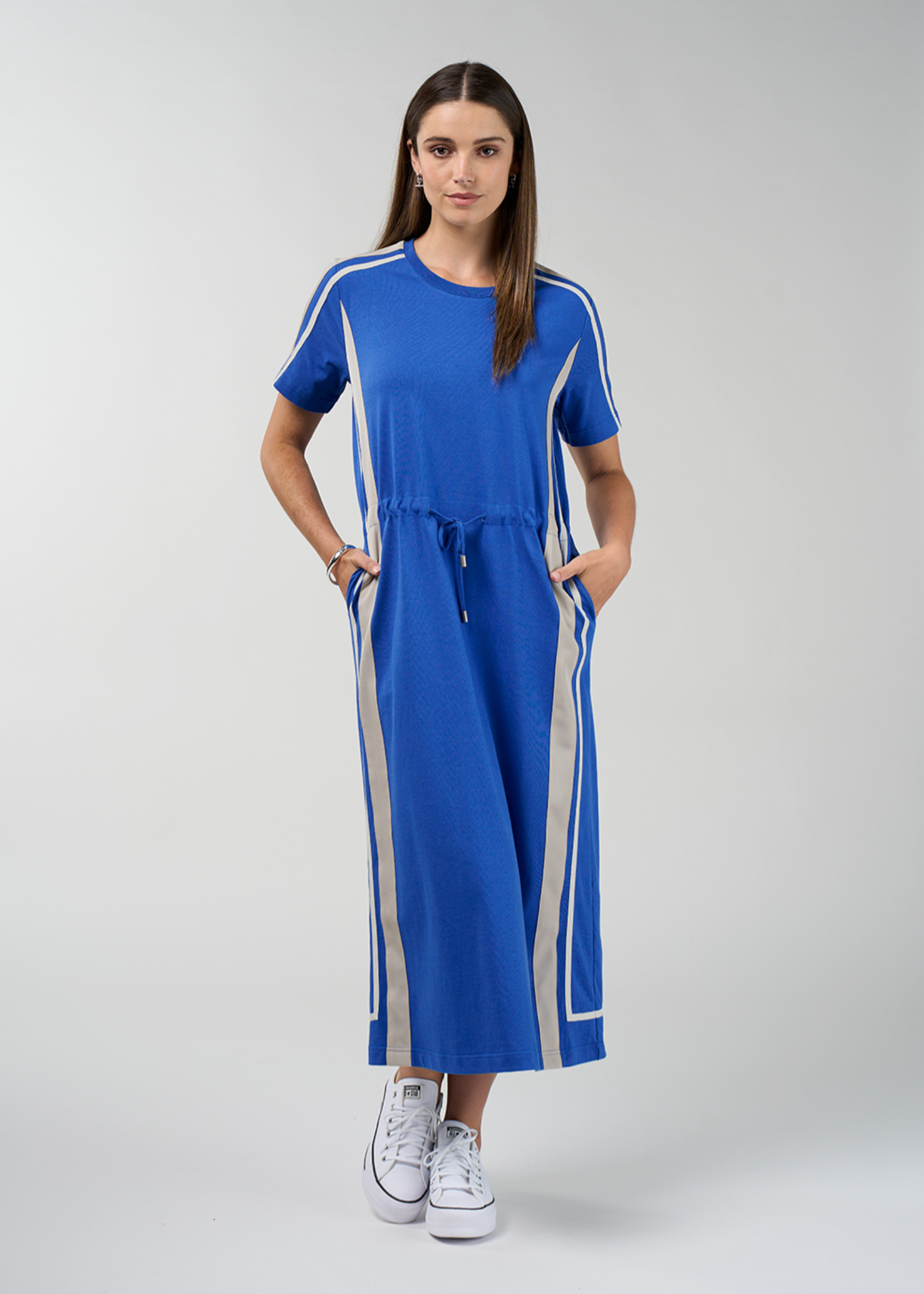 Madly Sweetly Contour Dress - Cobalt / Stone