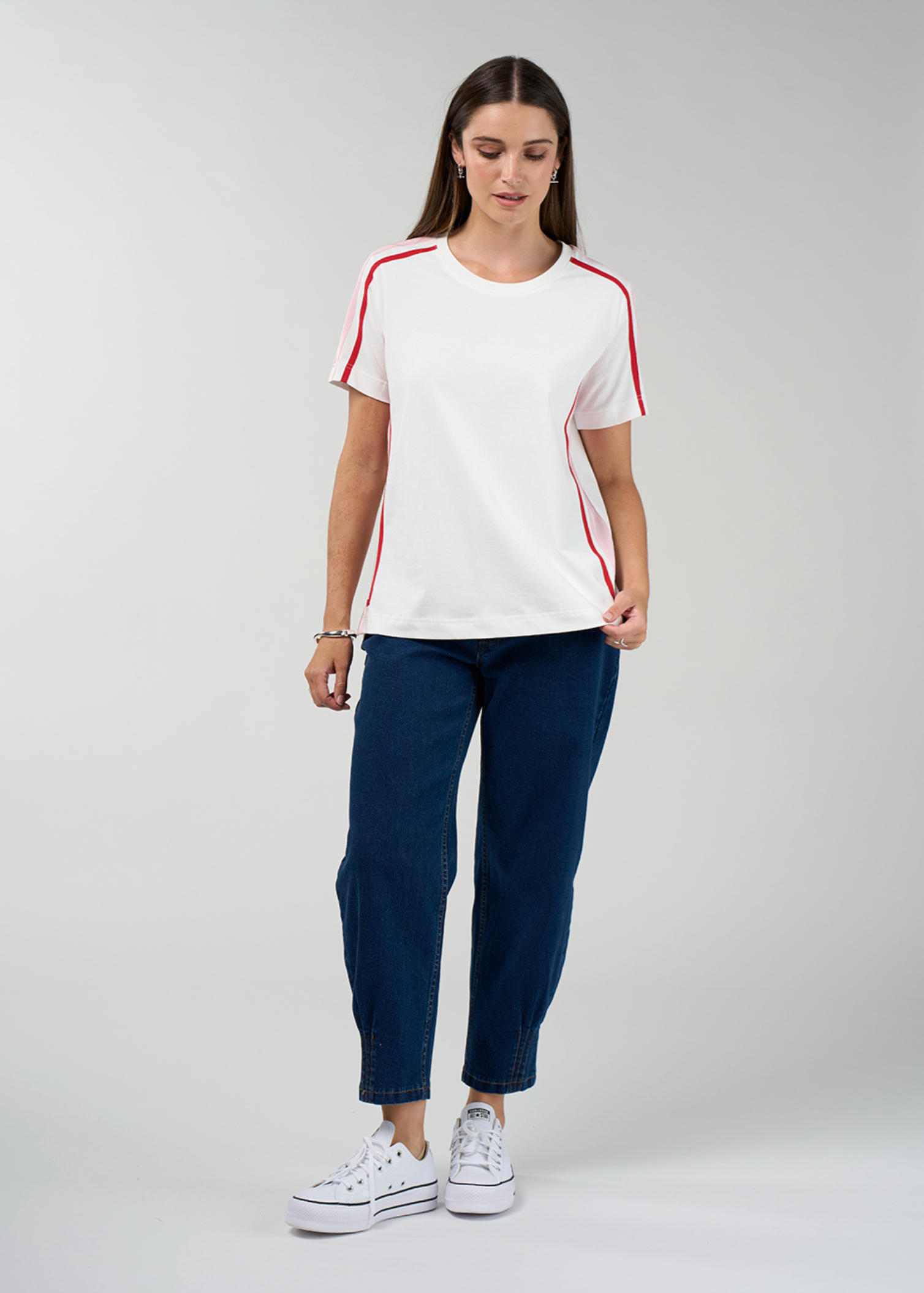 Madly Sweetly Contour Tee - White / Blush