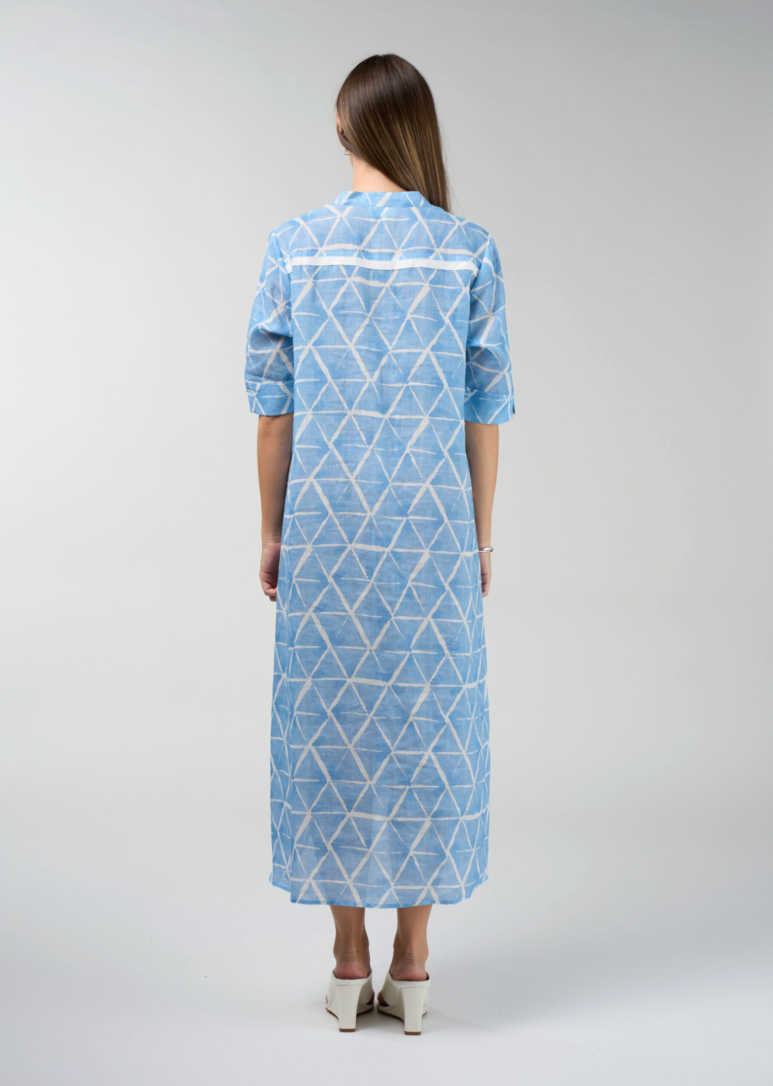 Madly Sweetly Prism Shirt Dress - Sky Blue Multi