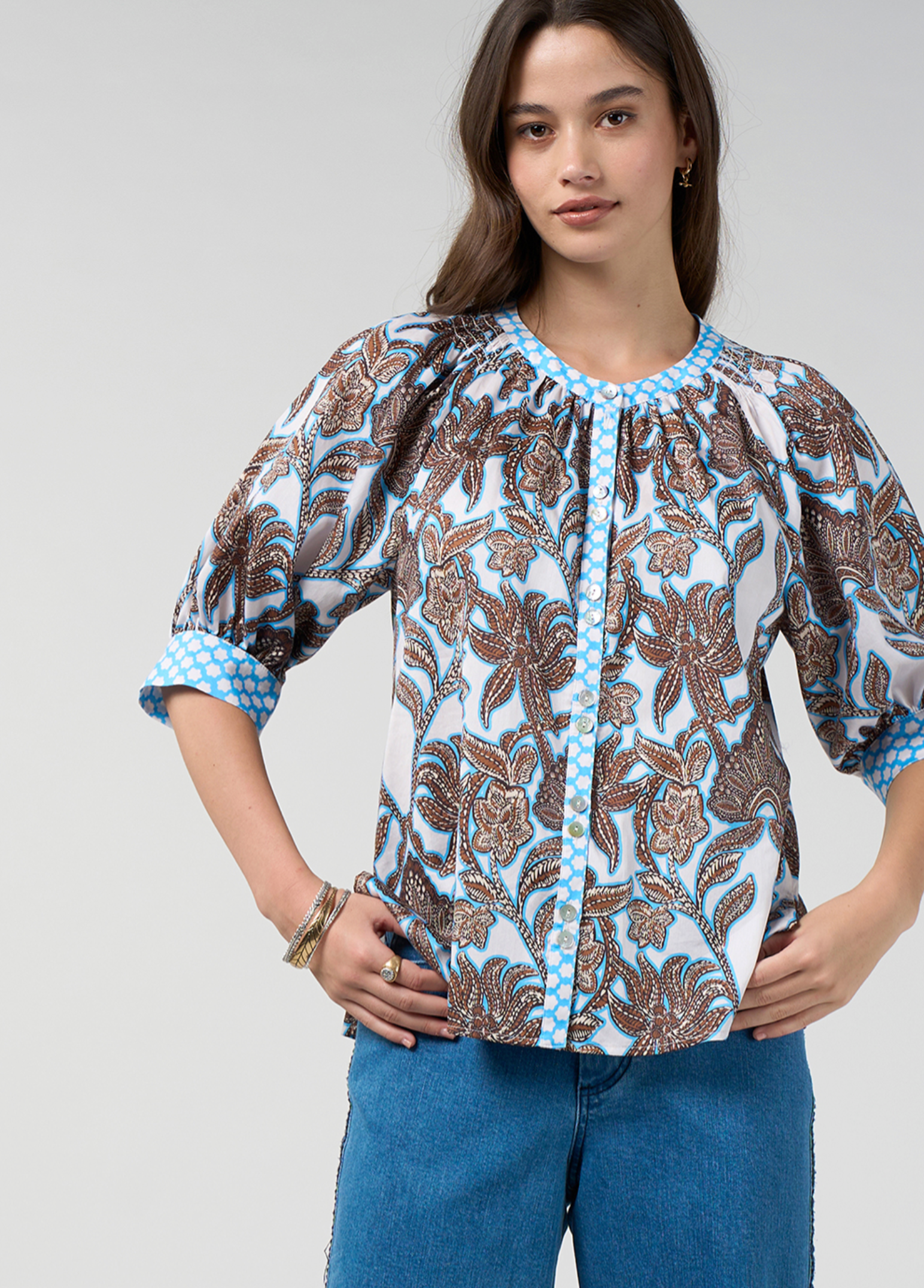 Loobie's Story Ella Top - Silk White Multi