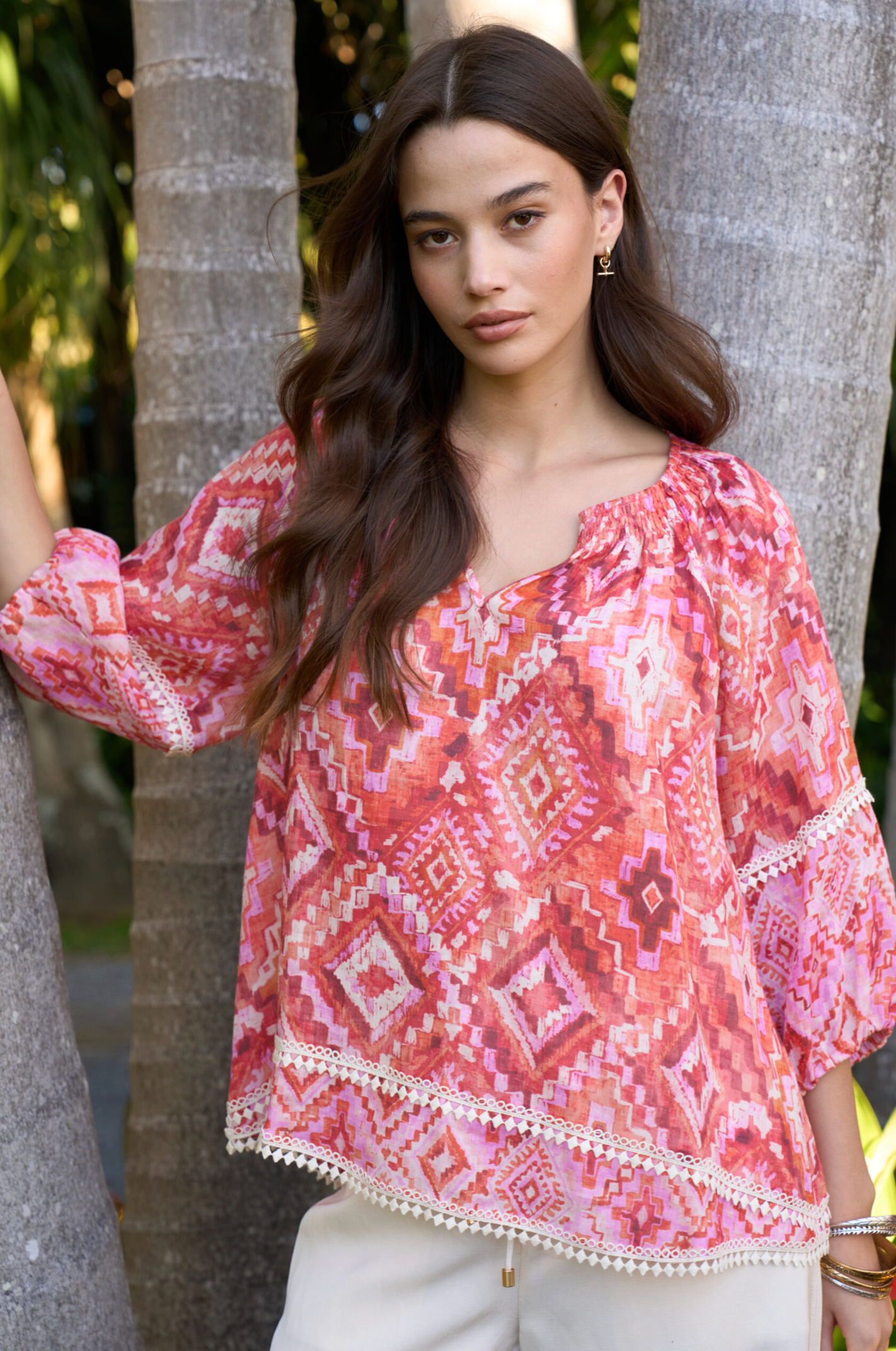 Loobie's Story Sinhala Top - Coral Multi