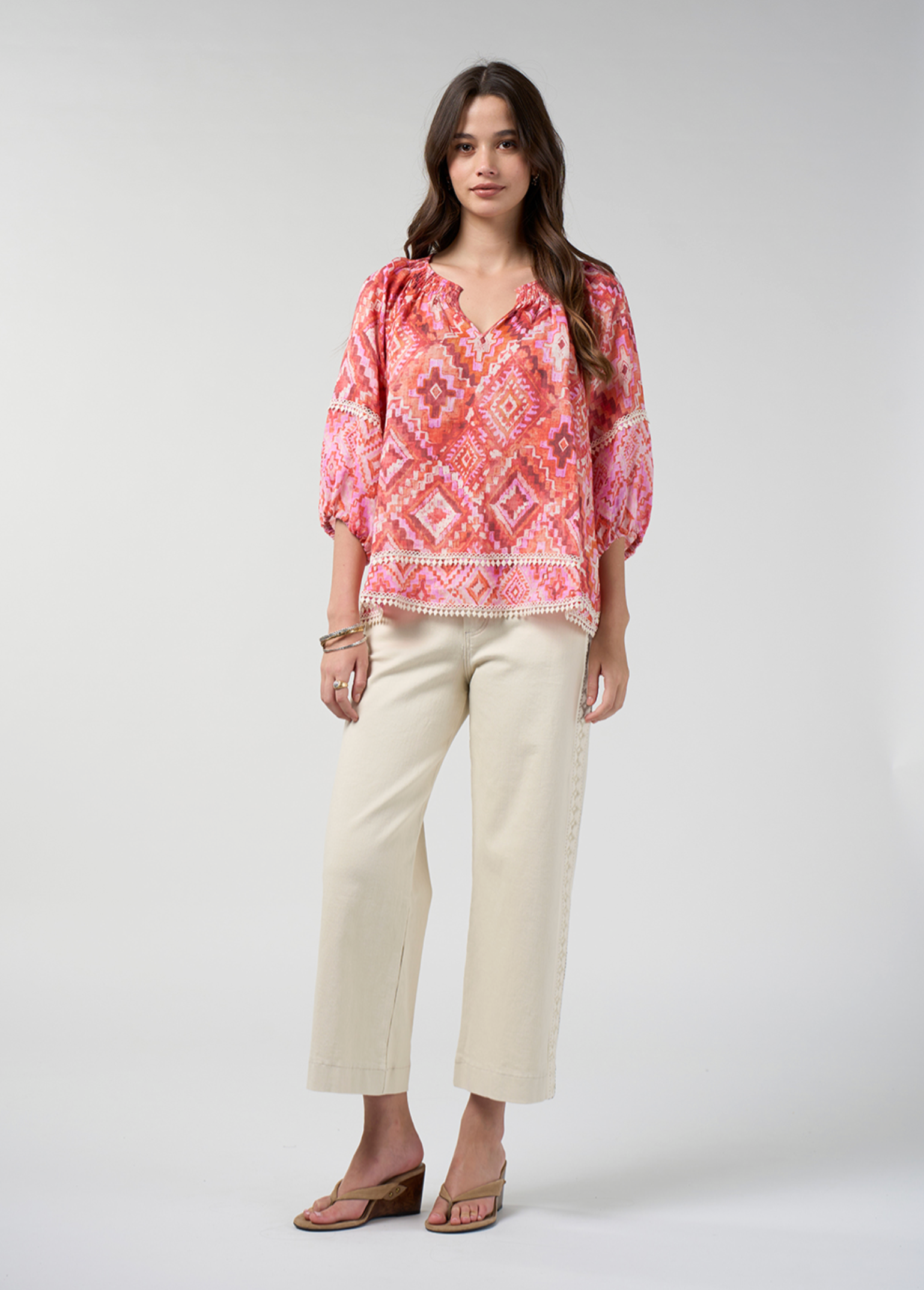 Loobie's Story Sinhala Top - Coral Multi
