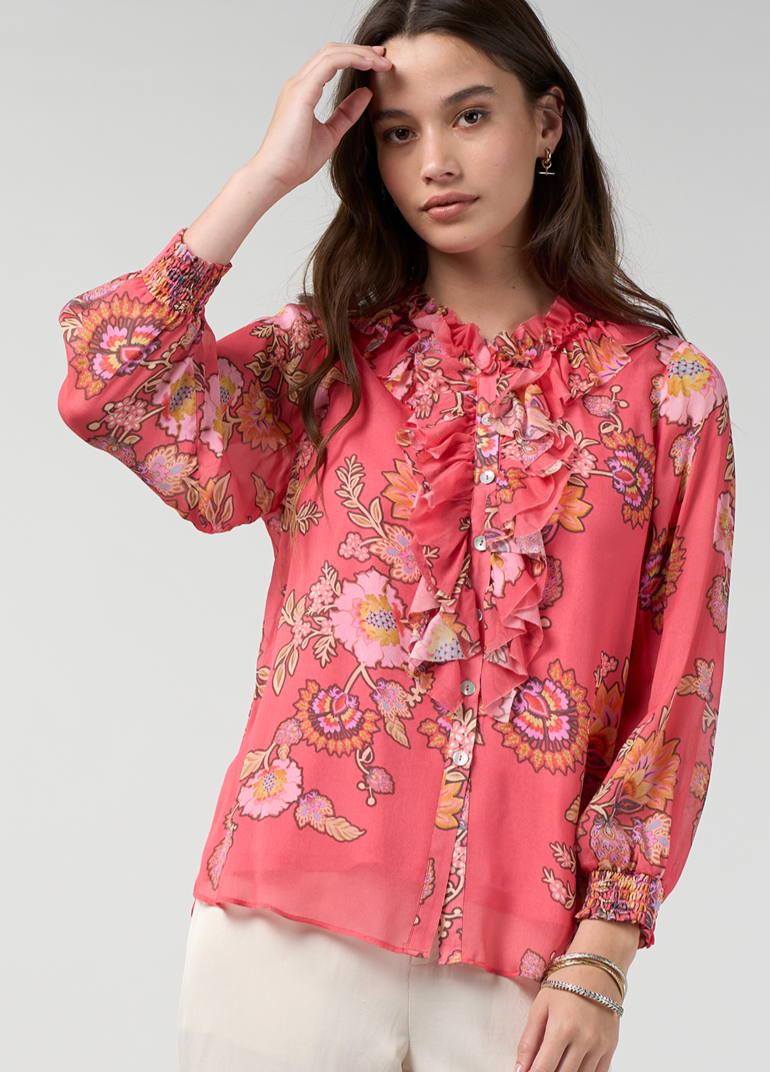 Loobie's Story Mirissa Blouse - Coral Multi