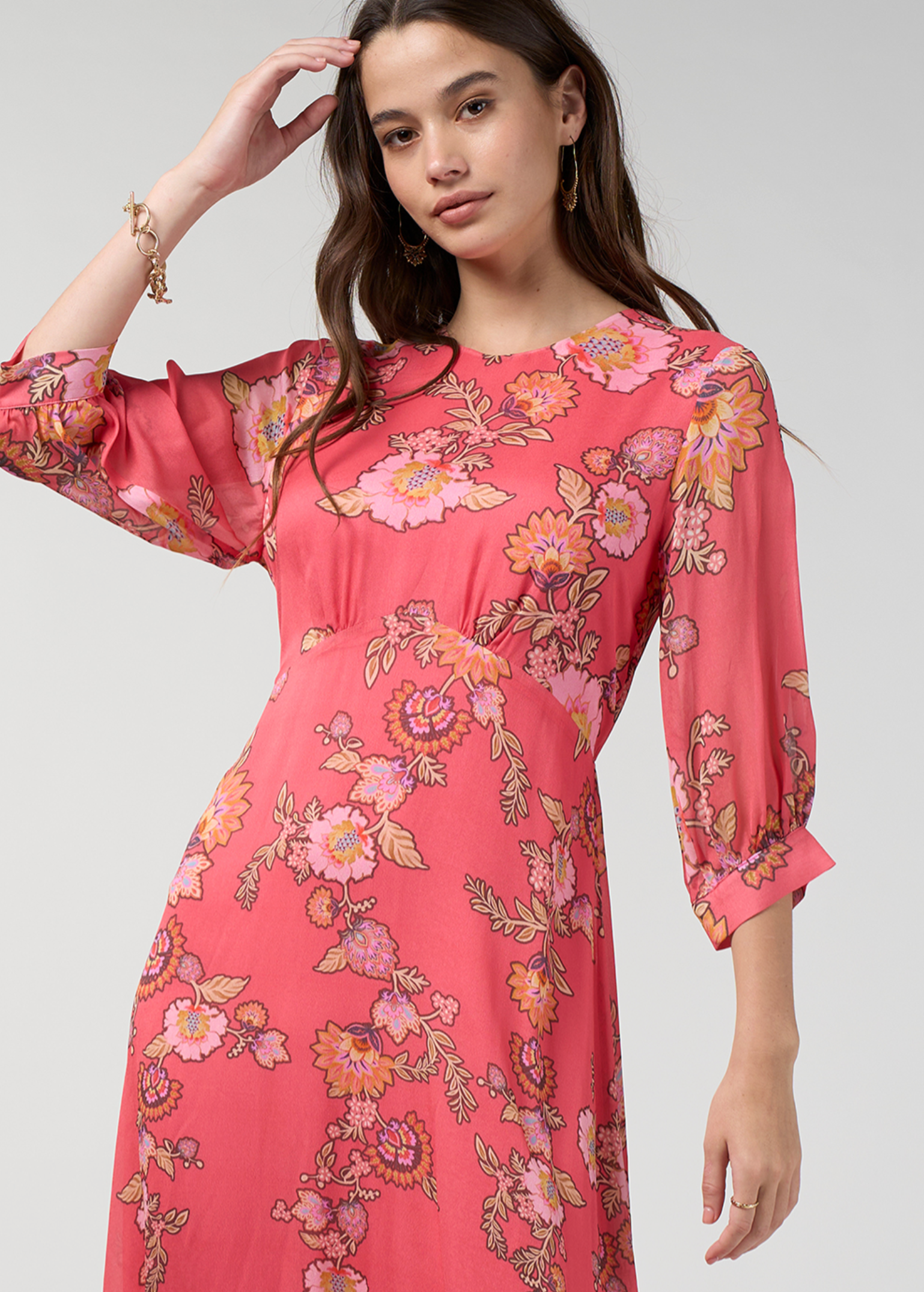 Loobie's Story Mirissa Midi Dress - Coral Multi