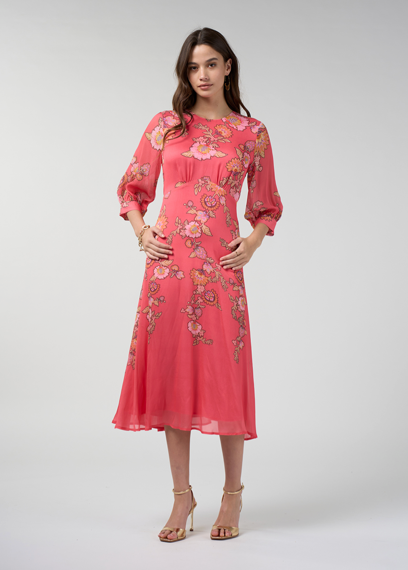 Loobie's Story Mirissa Midi Dress - Coral Multi