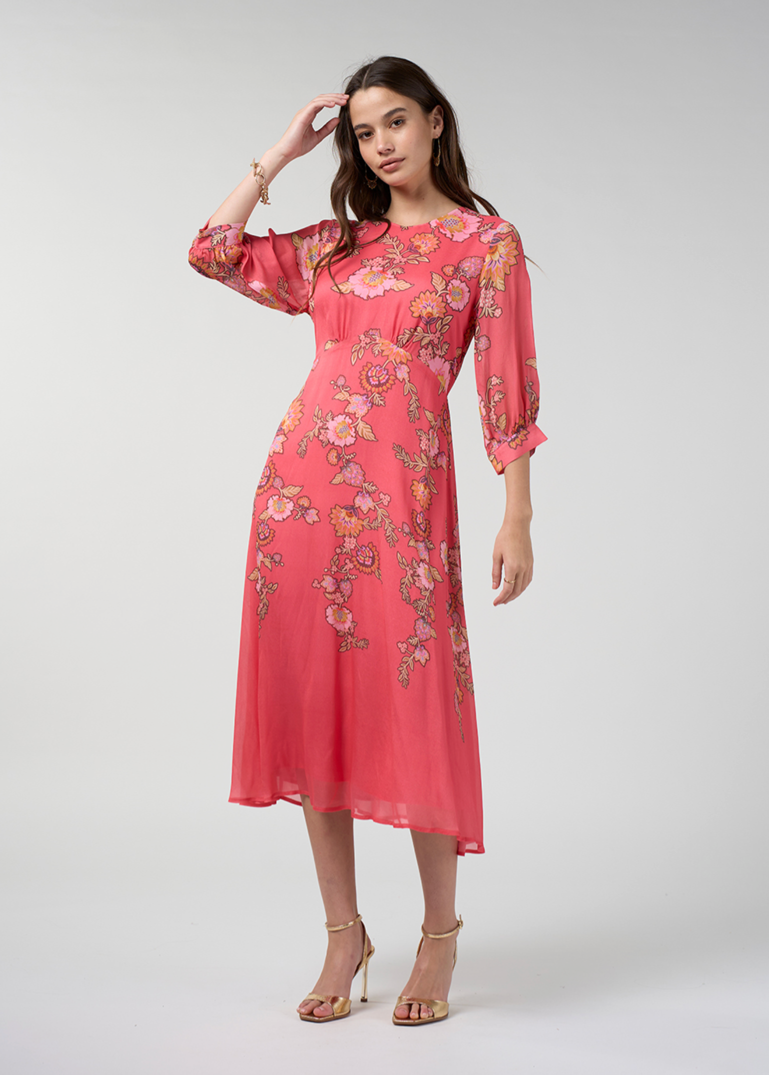 Loobie's Story Mirissa Midi Dress - Coral Multi