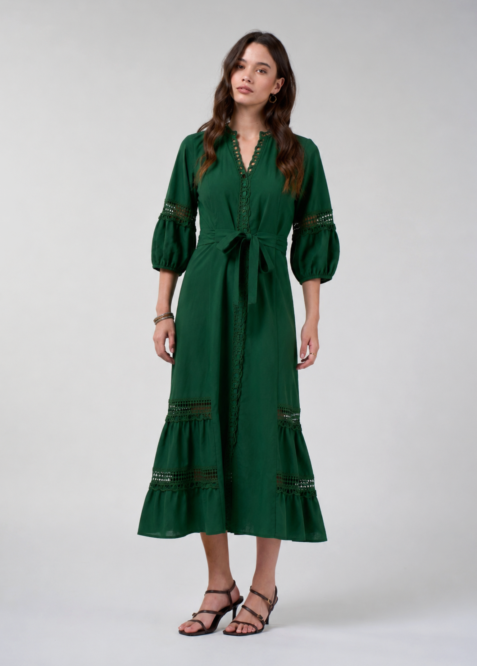 Loobie's Story Shalini Midi Dress - Jungle Green