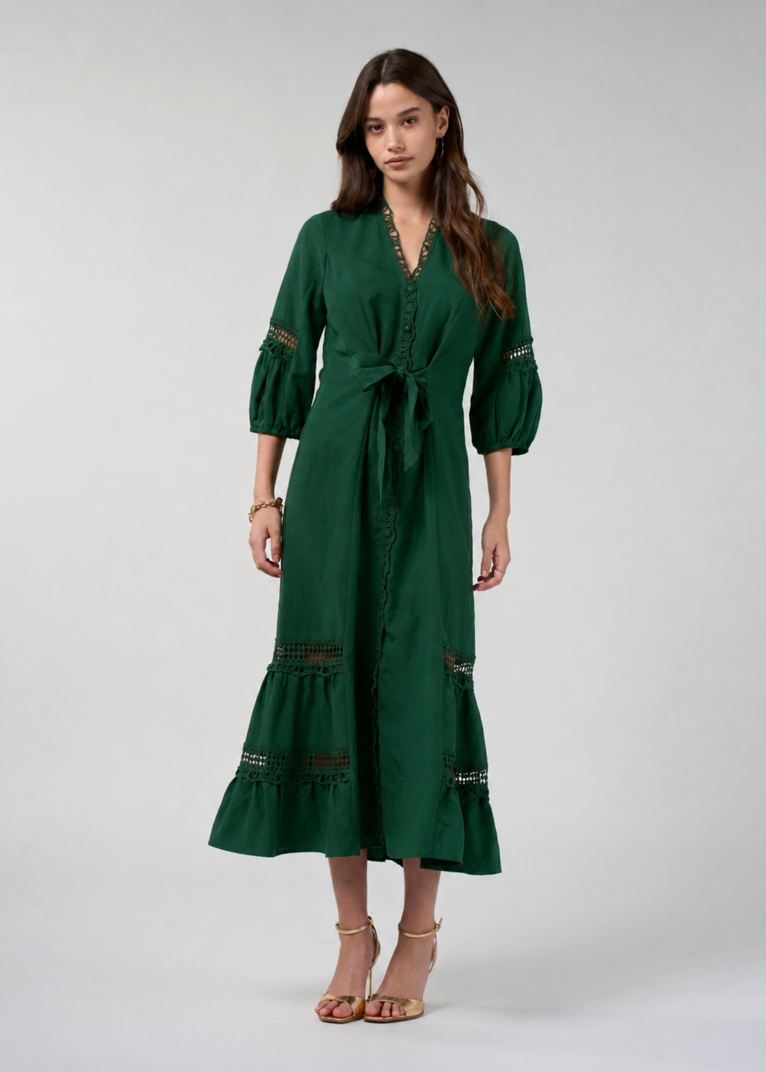 Loobie's Story Shalini Midi Dress - Jungle Green
