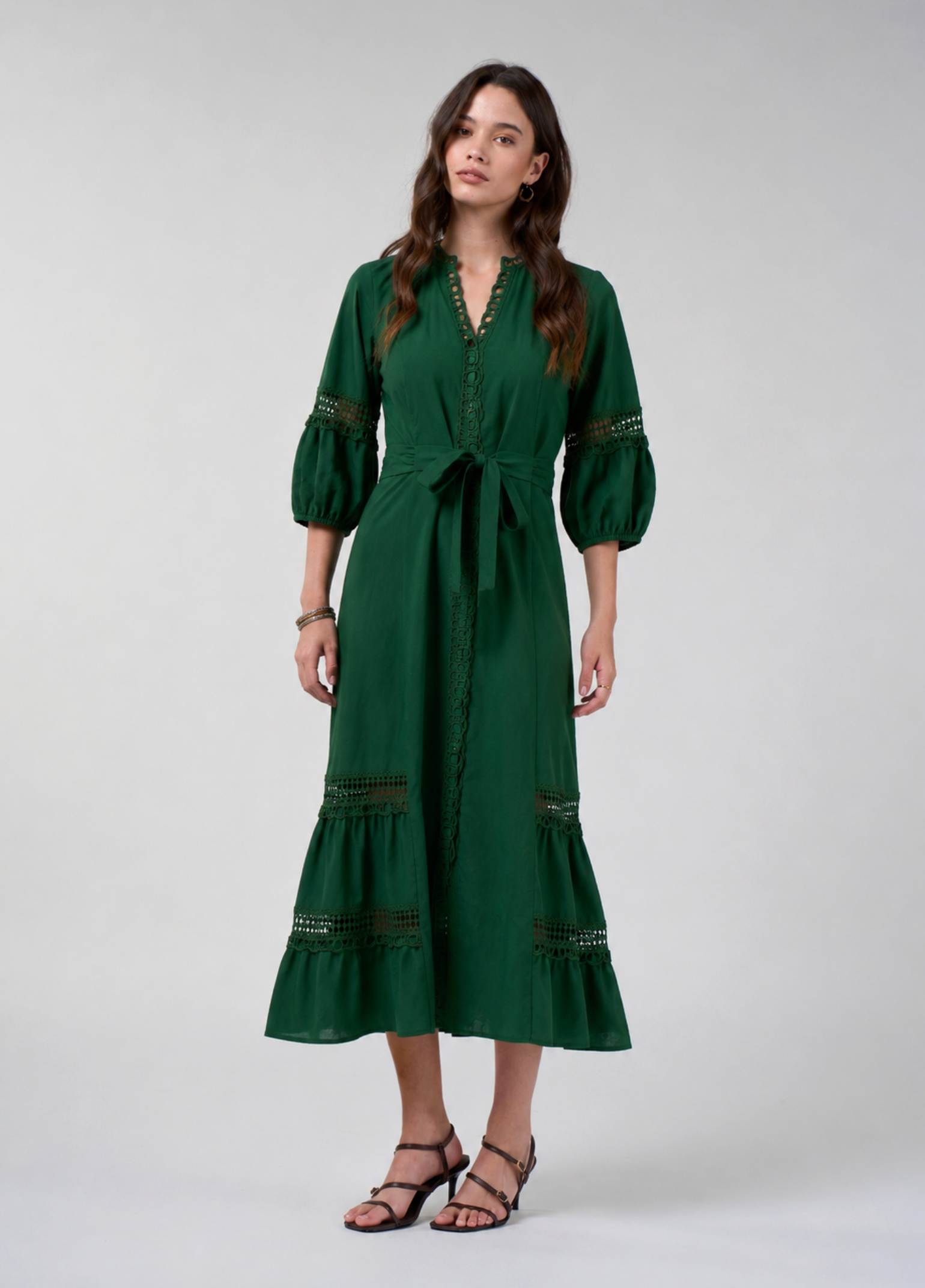 Loobie's Story Shalini Midi Dress - Jungle Green
