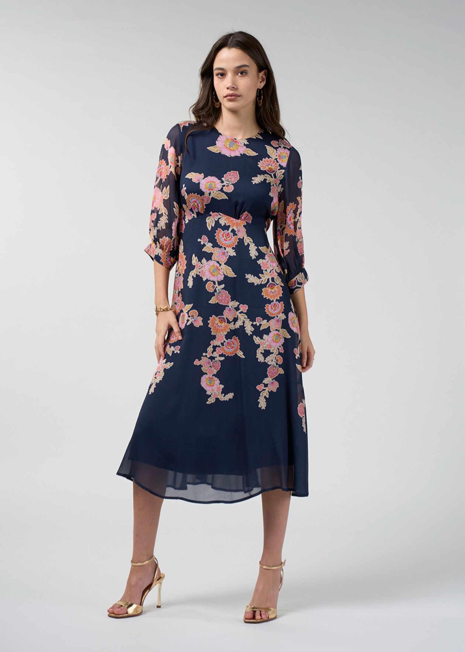 Loobie's Story Mirissa Midi Dress - Indigo Multi