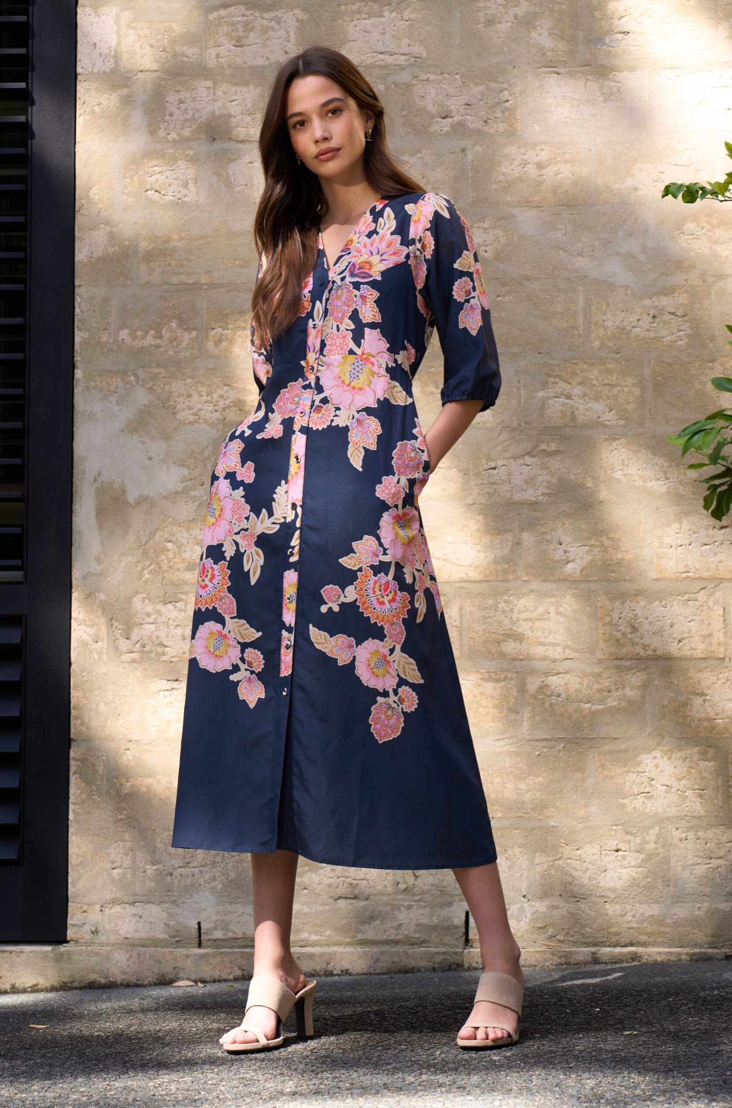 Loobie's Story Mirissa Shirt Dress - Indigo Multi