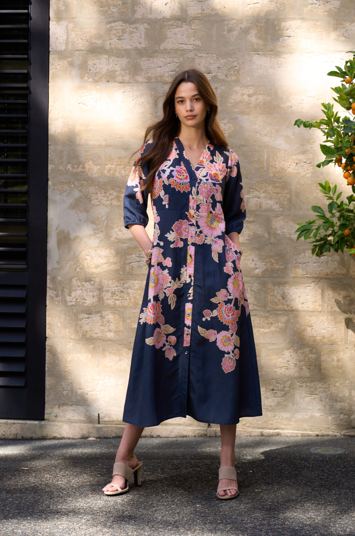 Loobie's Story Mirissa Shirt Dress - Indigo Multi