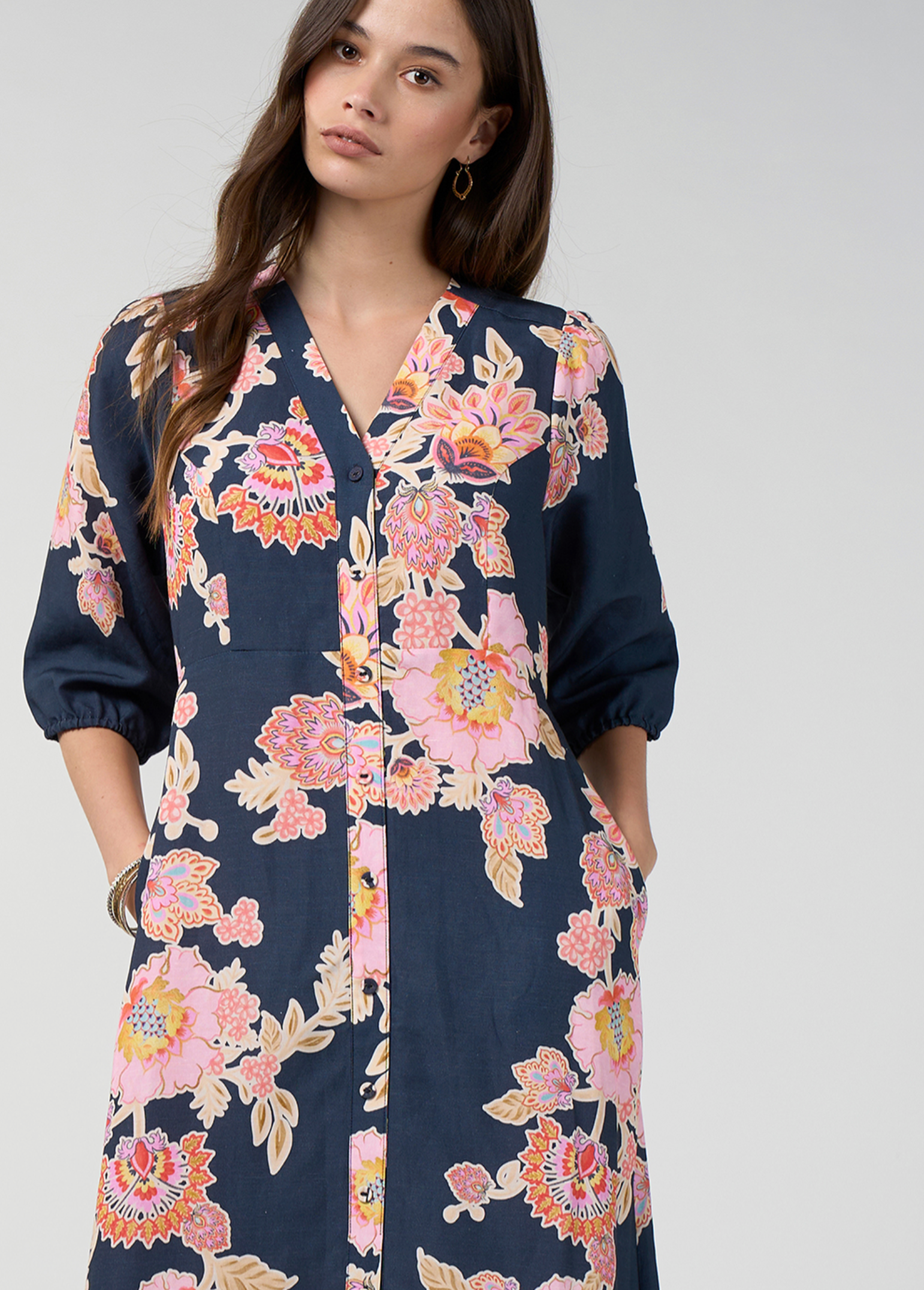 Loobie's Story Mirissa Shirt Dress - Indigo Multi
