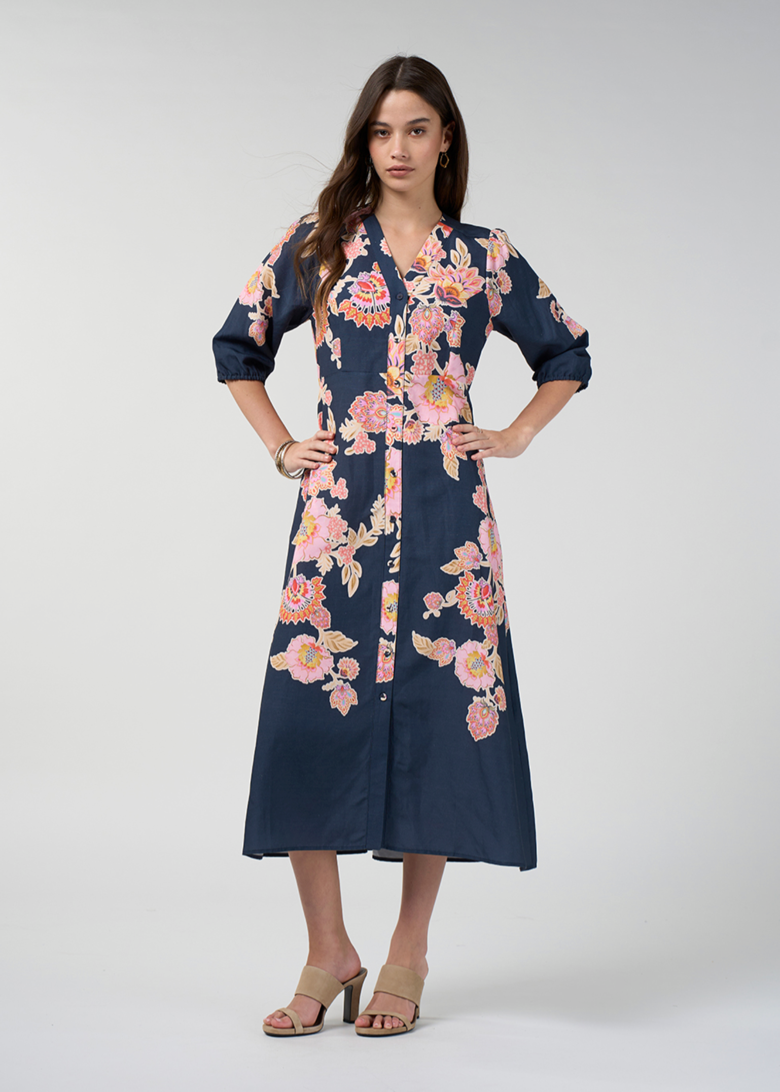 Loobie's Story Mirissa Shirt Dress - Indigo Multi