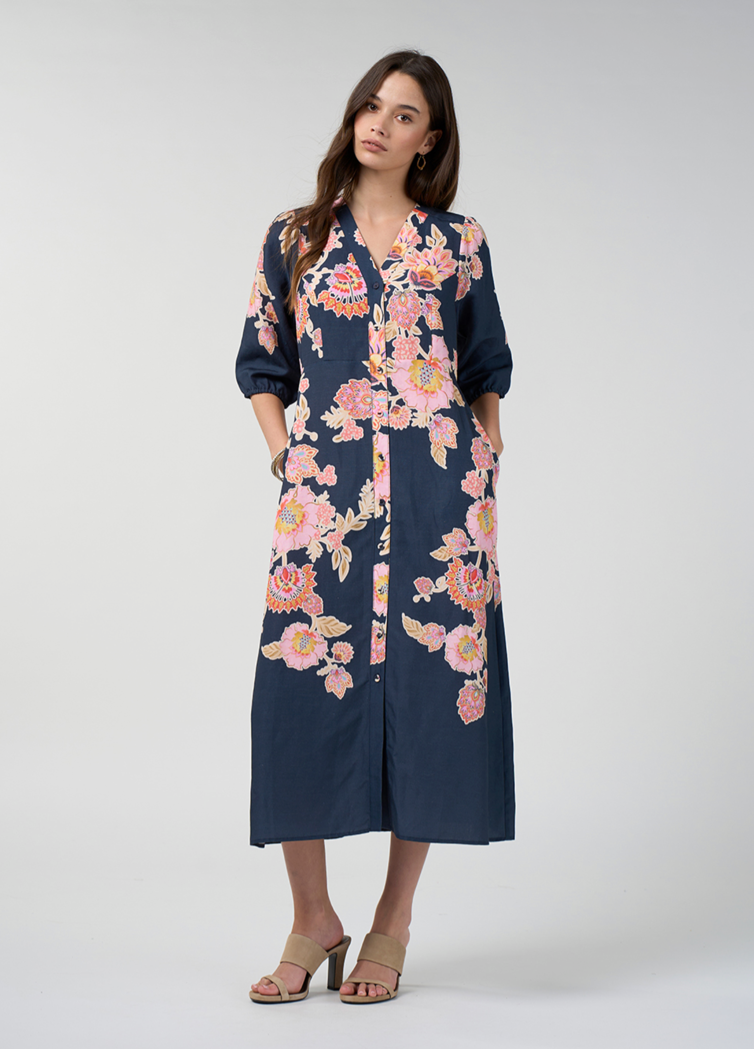 Loobie's Story Mirissa Shirt Dress - Indigo Multi