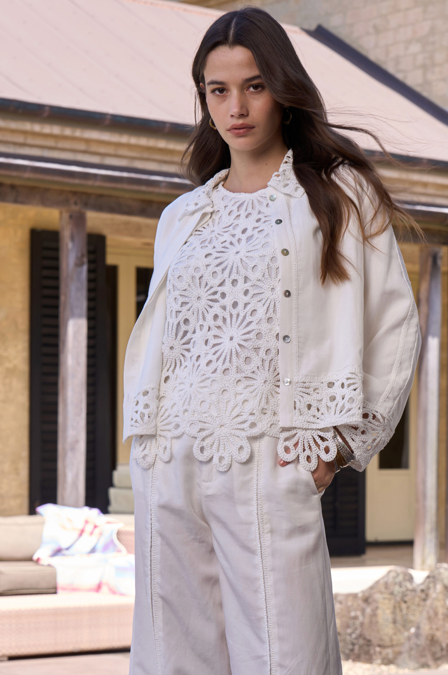 Loobie's Story Meera Jacket - Silk White