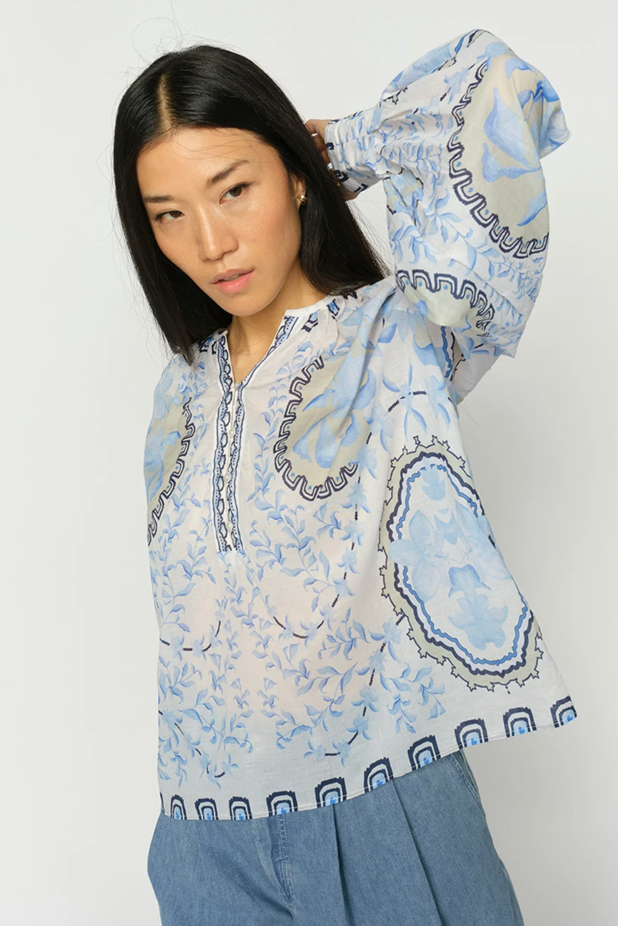 Mos Mosh Wylde Orchid Blouse Blue
