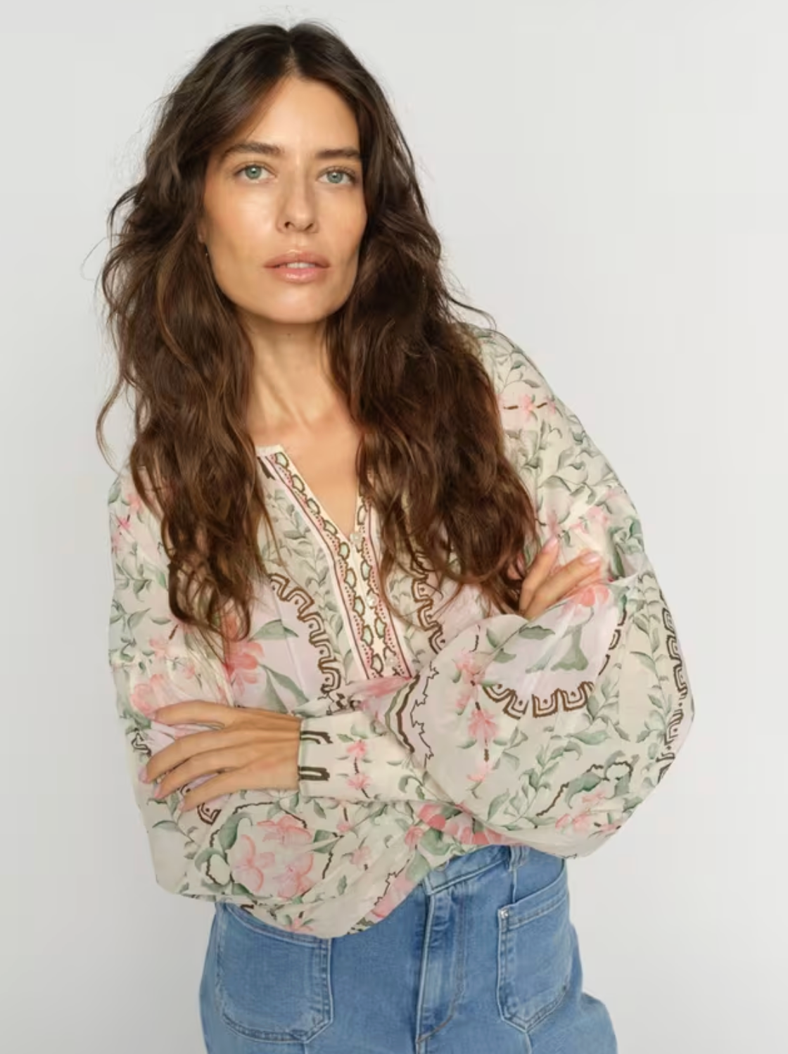 Mos Mosh Wylde Orchid Blouse Turf Green