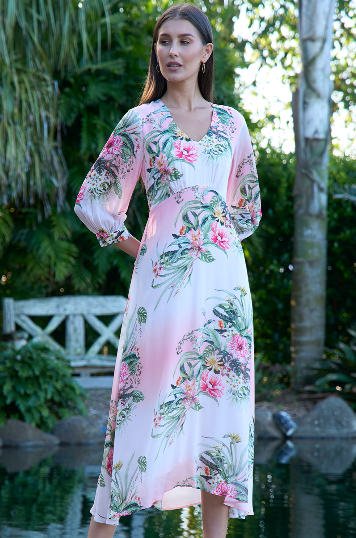 Loobie's Story Ayana Midi Dress - Blush Multi