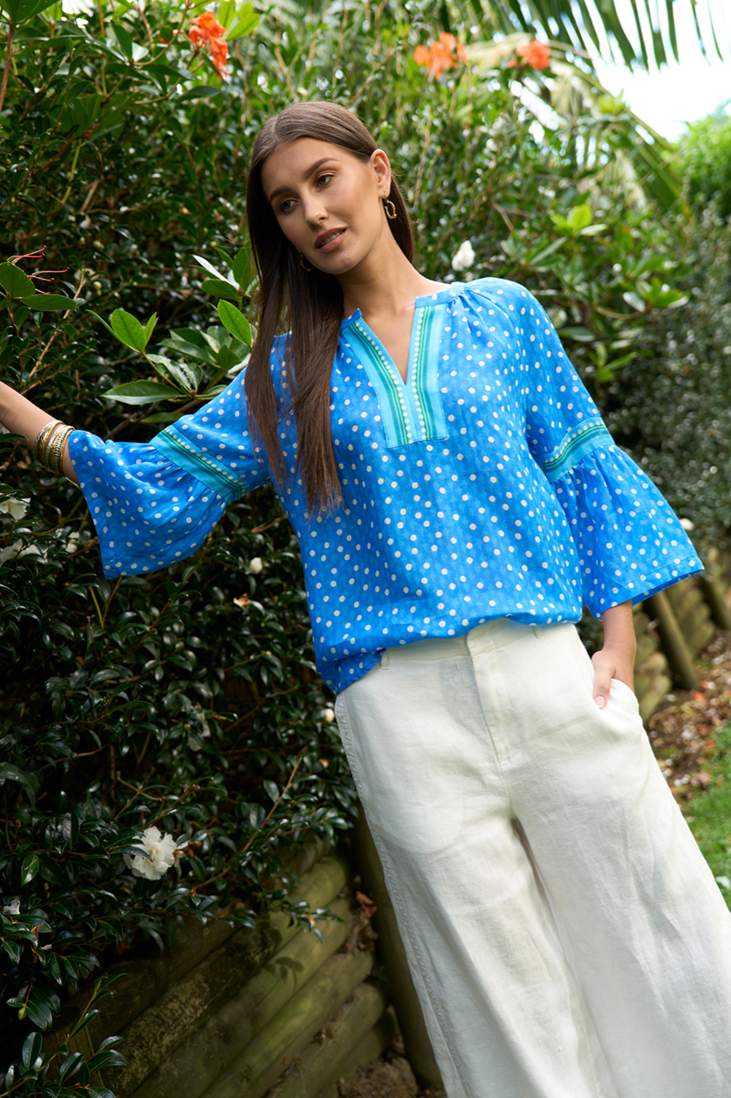 Loobie's Story Samira Blouse - Electric Blue Spot