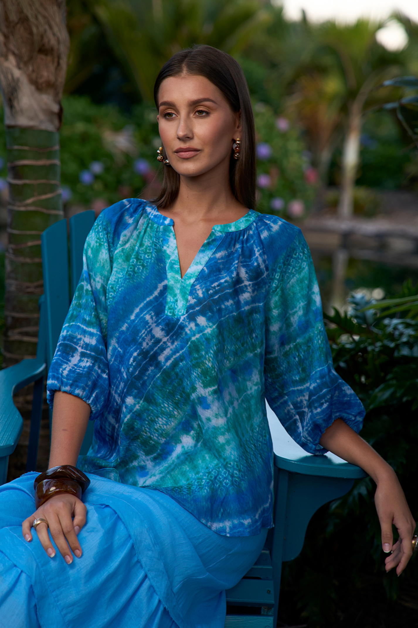 Loobie's Story Noor Blouse - Ocean Multi