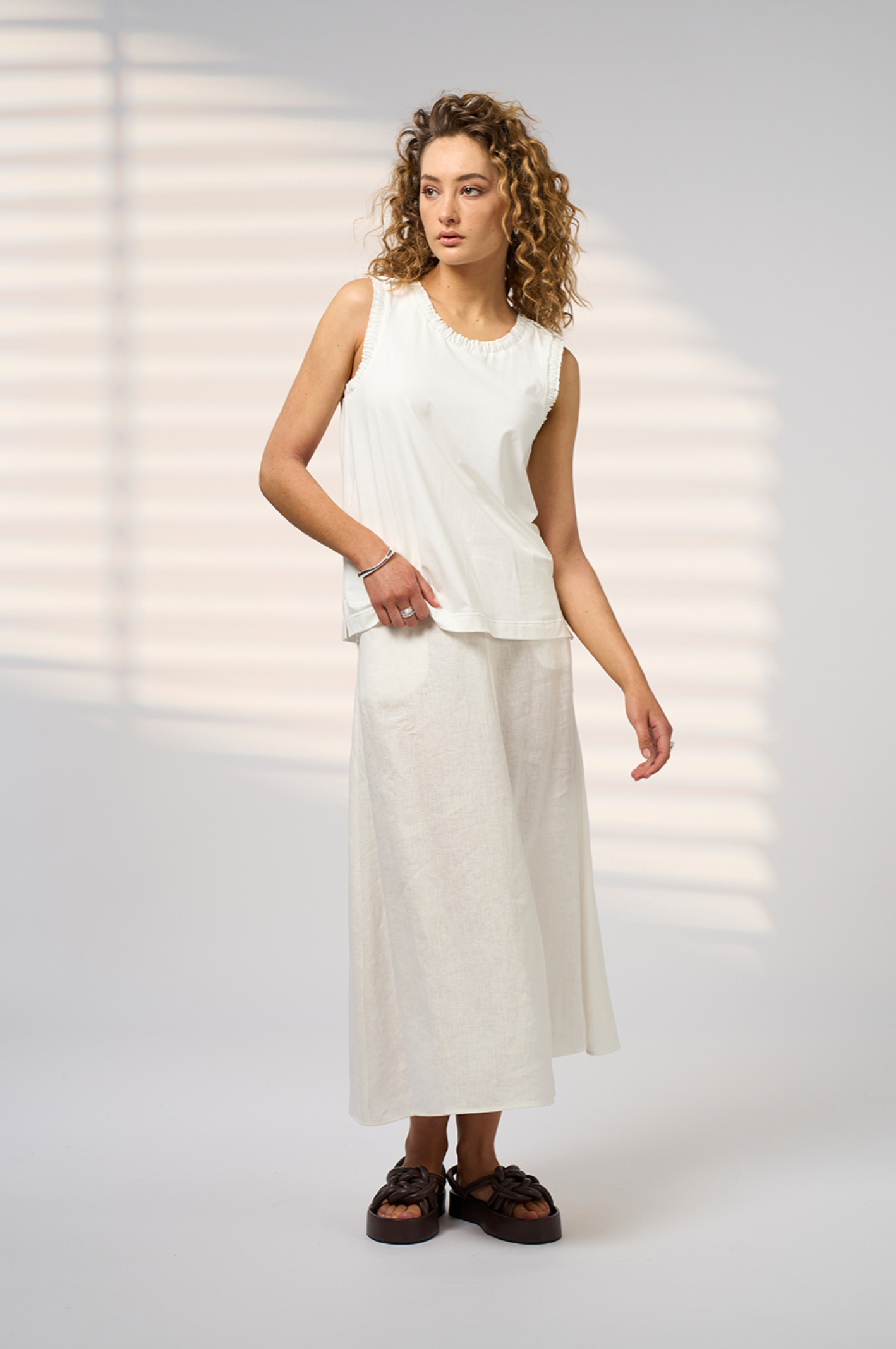 Madly Sweetly Esplanade Skirt - Silk White
