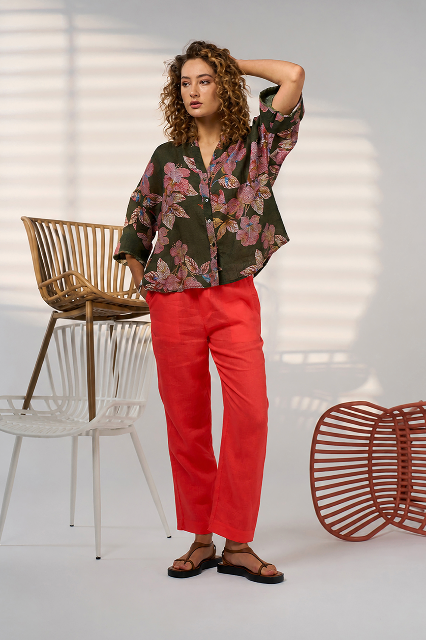 Madly Sweetly Mosaica Shirt - Khaki Multi