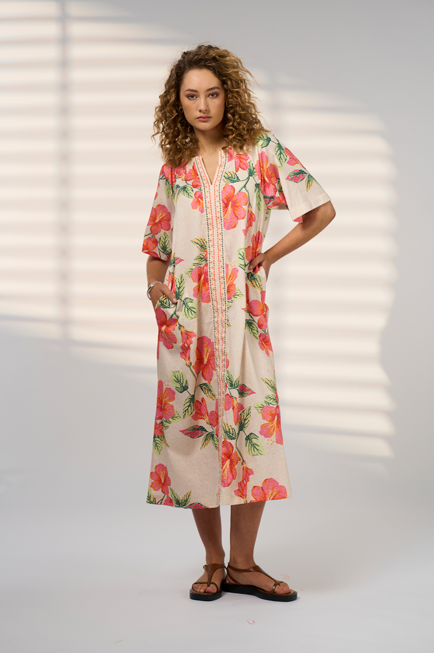 Madly Sweetly Mosaica Midi Dress - Sand Multi