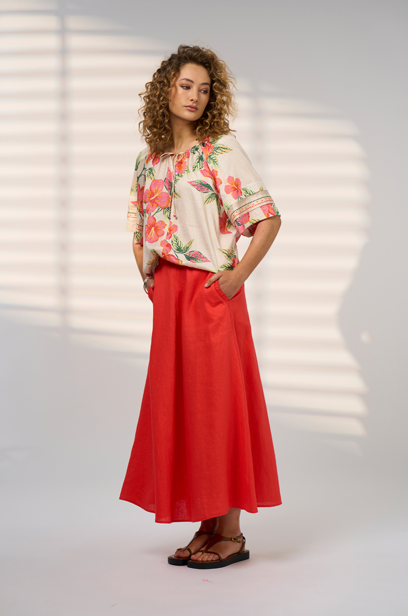 Madly Sweetly Mosaica Top - Sand Multi