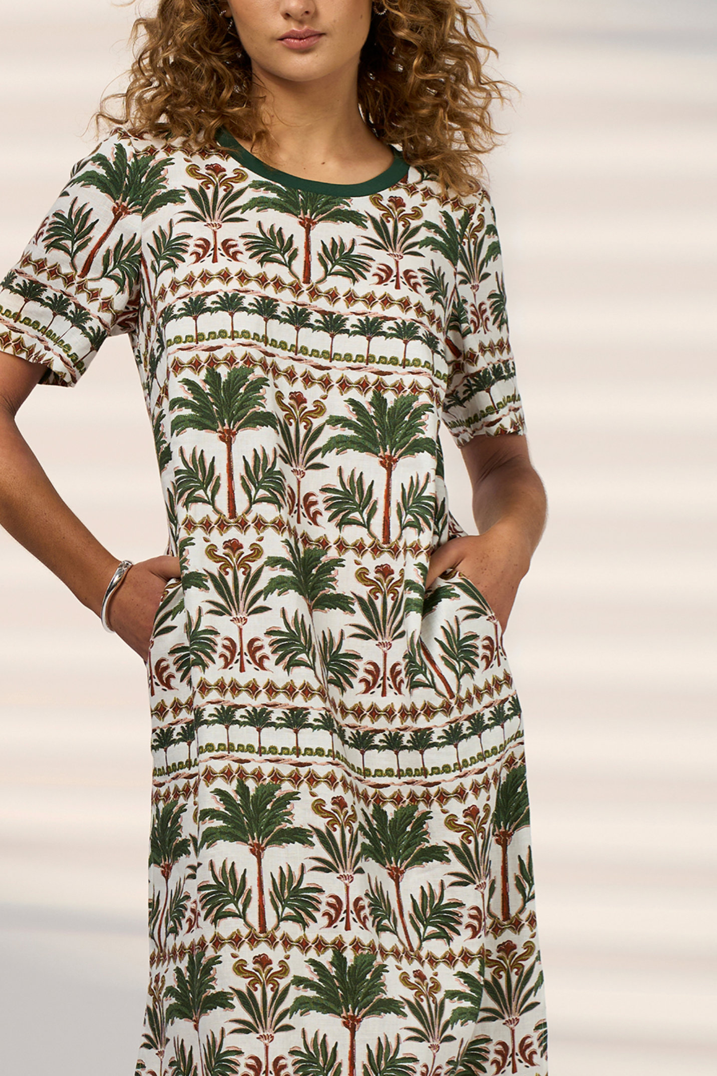 Madly Sweetly Wander Midi Dress - Palm Multi