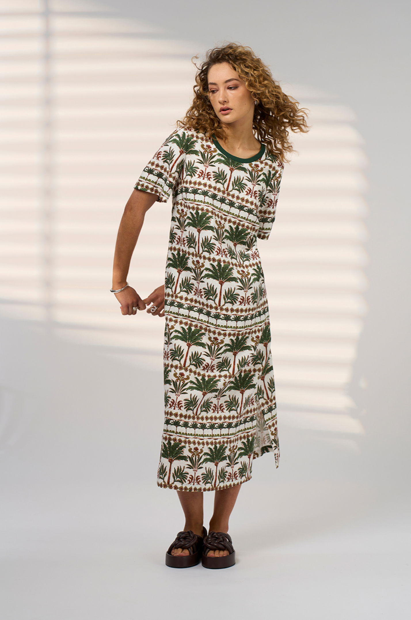 Madly Sweetly Wander Midi Dress - Palm Multi