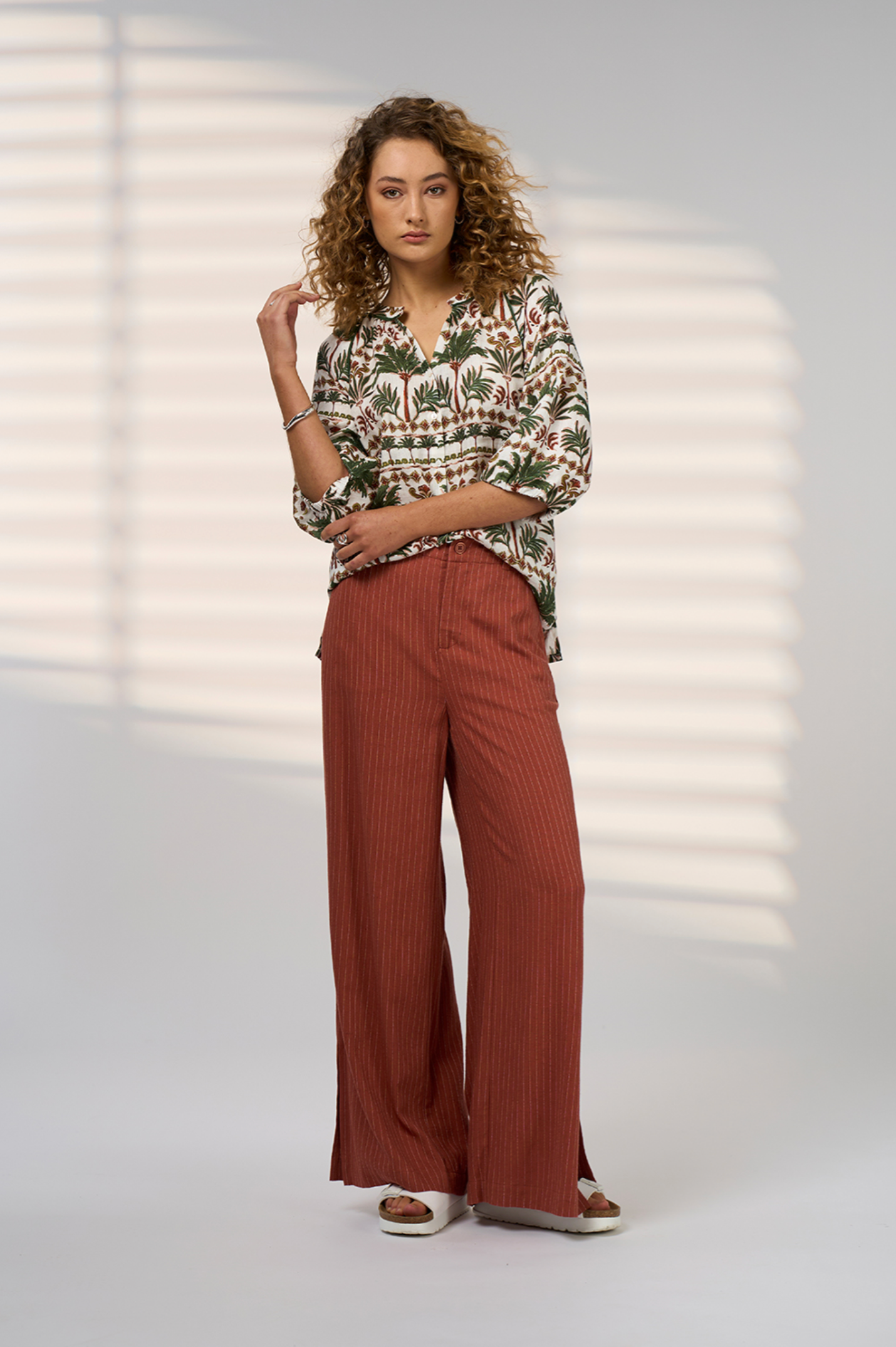 Madly Sweetly Wander Blouse - Palm Multi