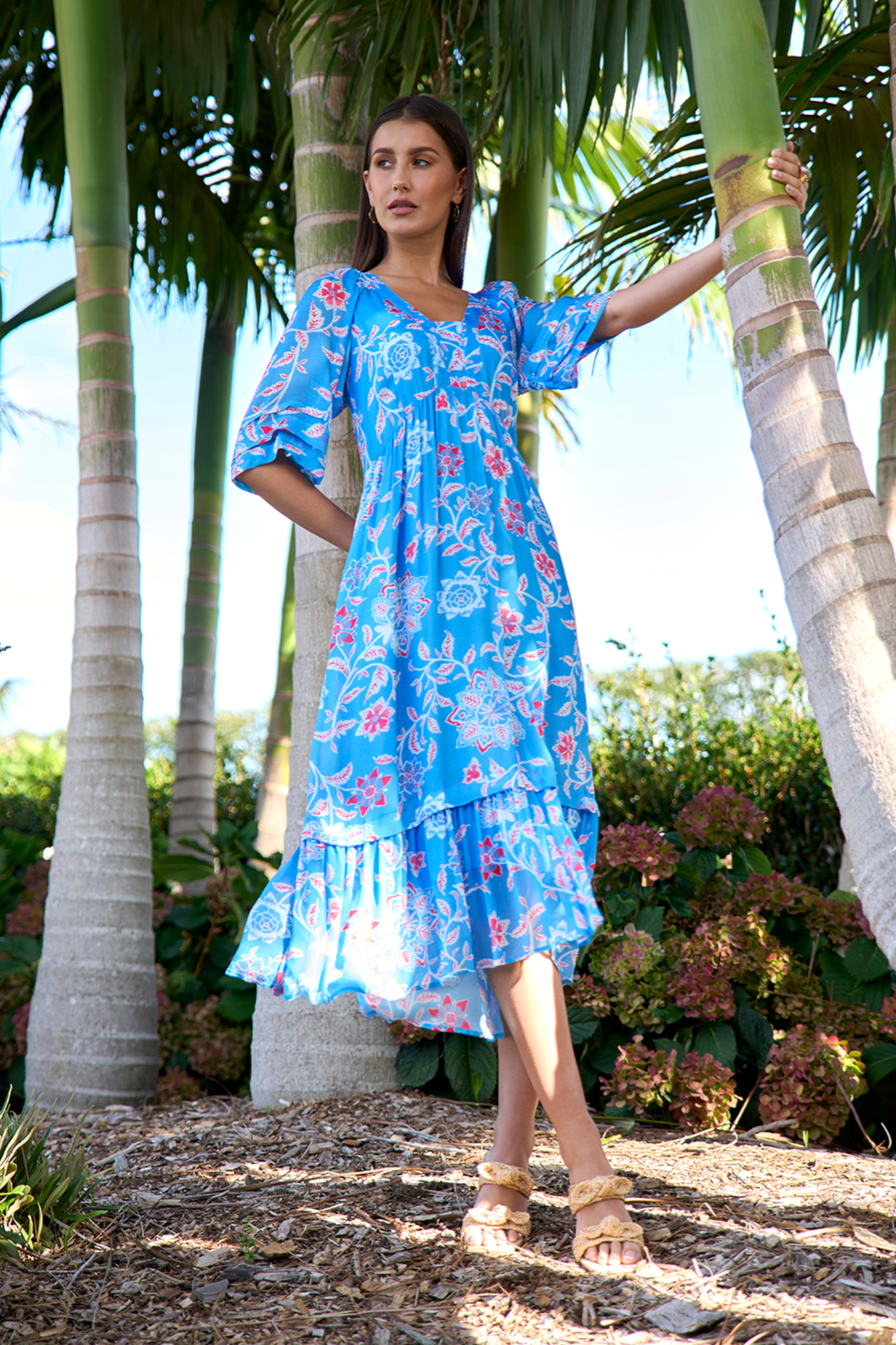 Loobie's Story Aisha Midi Dress - Azure Multi