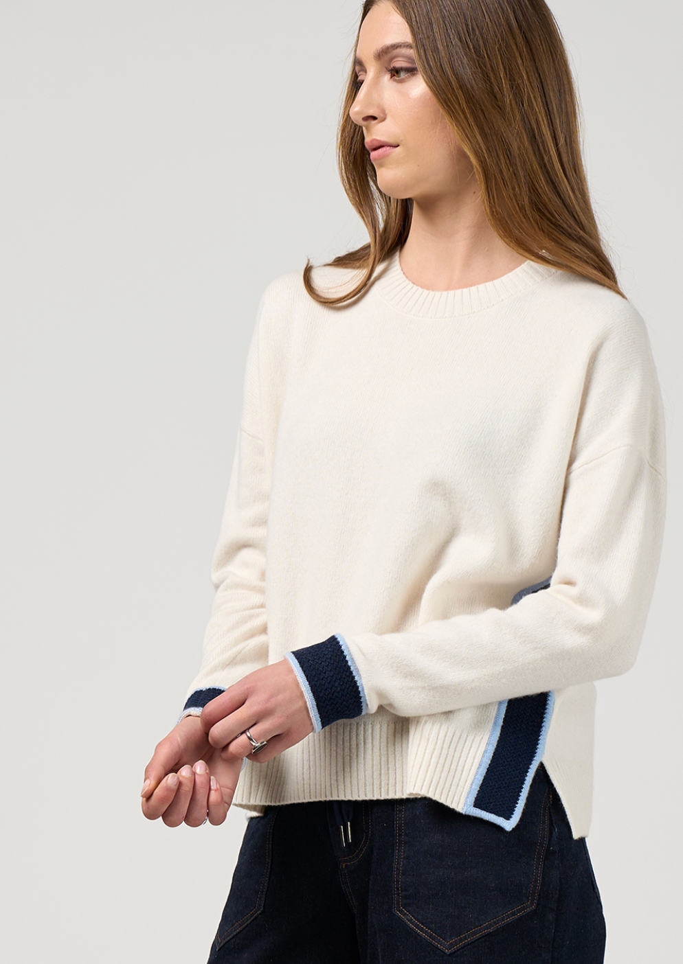 College Sweater Winter White Madly Sweetly