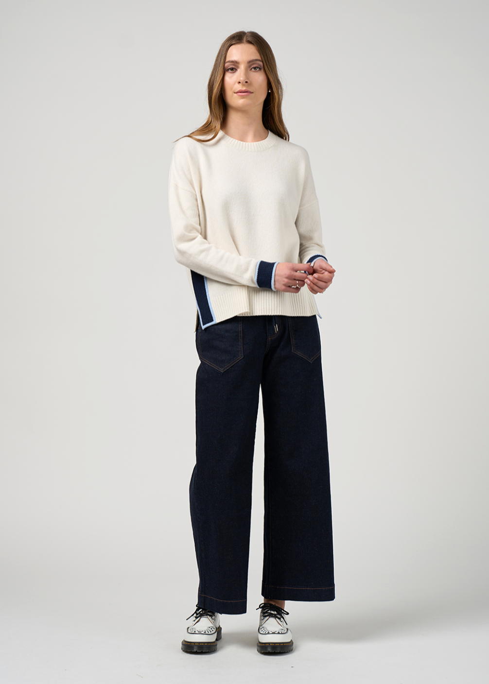 College Sweater Winter White Madly Sweetly