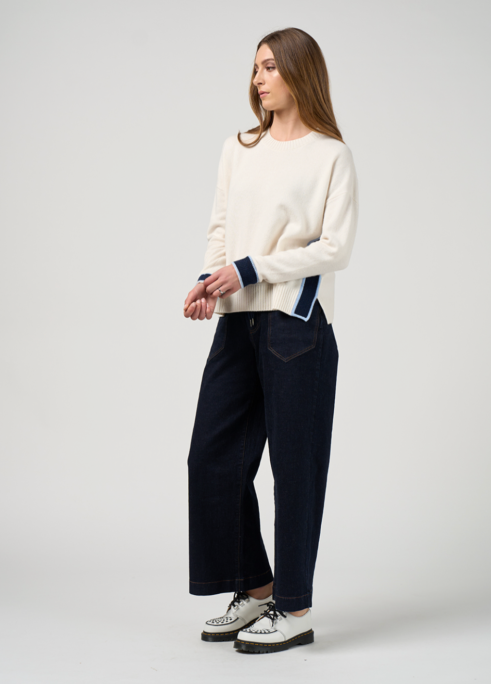 College Sweater Winter White Madly Sweetly