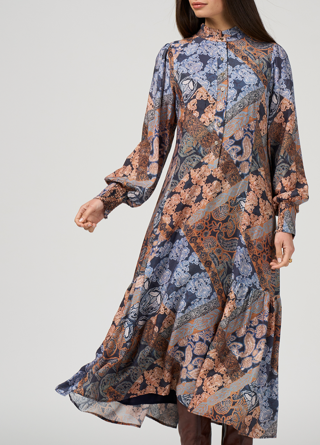Byzantium Midi Dress Loobies Story Indigo Multi