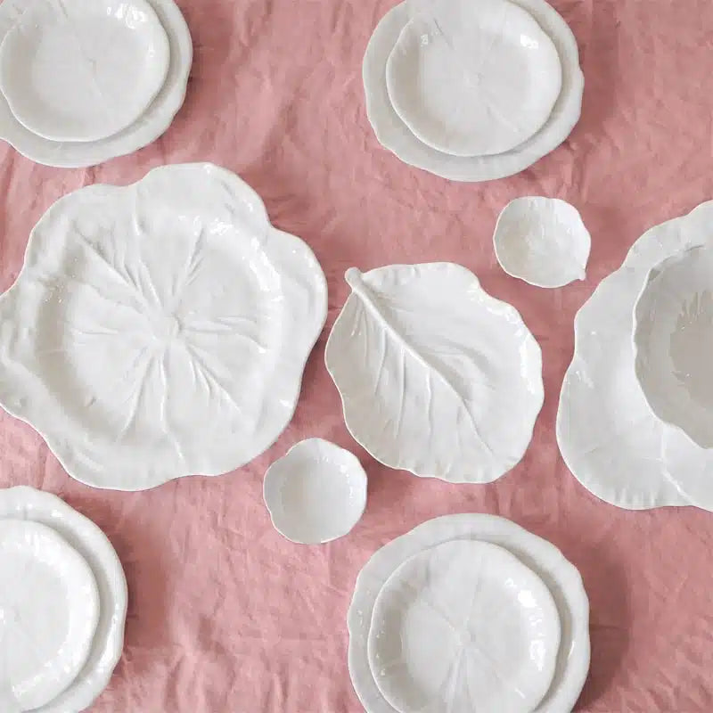 Melamine Cabbage Round Platter 40cm White
