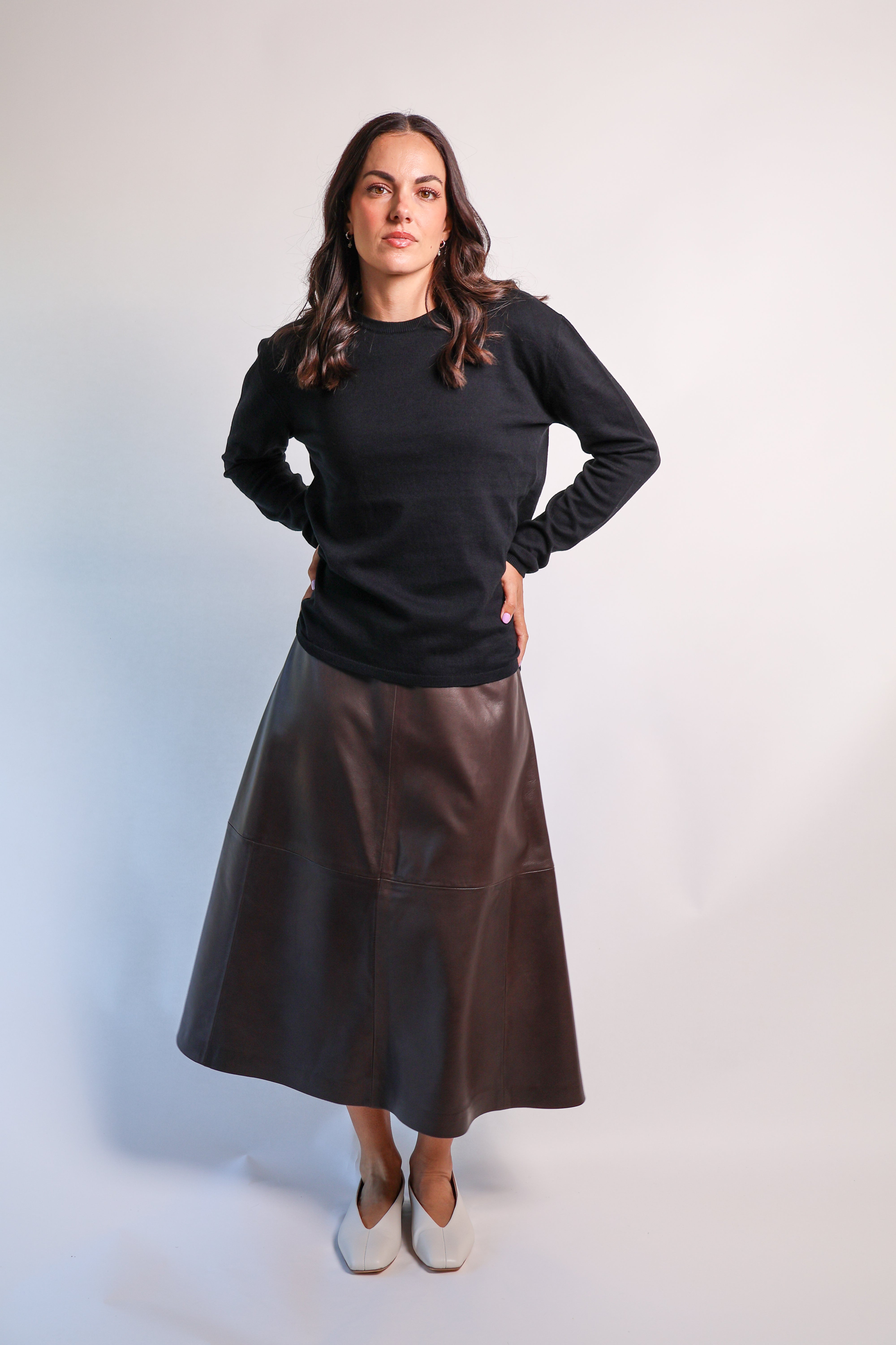 Yarnsmith Sapphire L/S  Cotton/Cashmere Knit Black