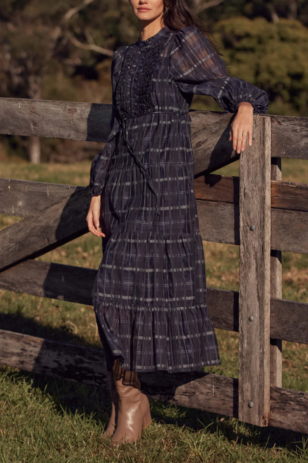 Zeal Dress Ink/Blk Check Zoe Kratzmann