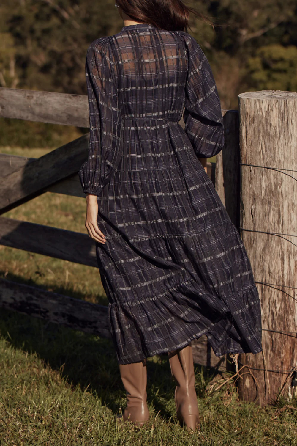 Zeal Dress Ink/Blk Check Zoe Kratzmann